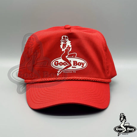 Mudflap Babe Hat Retro Red Trucker Rope Cap Western Style 90s Good Boy Hats