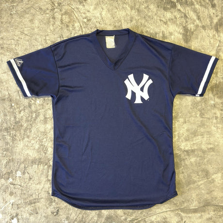 Vintage New York Yankees Jersey Mens XL Blue Majestic Made In USA MLB Baseball