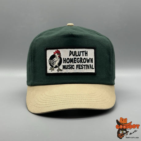 Vintage Duluth Homegrown Music Festival Hat Green/Khaki Retro SnapBack Cap 90s