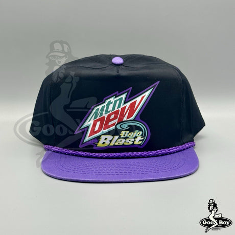 Taco Bell Mountain Dew Baja Blast Trucker Hat Rope Cap Black Teal Retro 90s