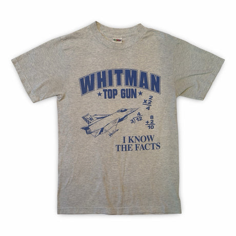 Vintage Whitman Top Gun T-Shirt Grey Tee Small Fruit of the Loom