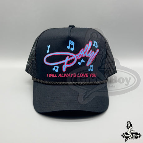 Dolly Parton Trucker Hat Vintage Retro Black Rope Cap 90s I Will Always Love You