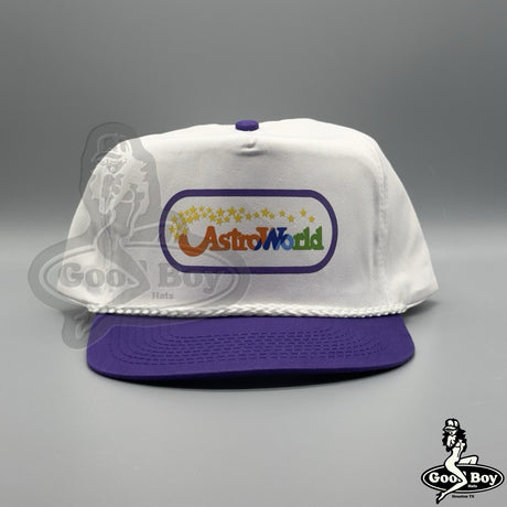Astroworld Theme Park Hat Purple/White Trucker Rope Cap Houston Amusement Park