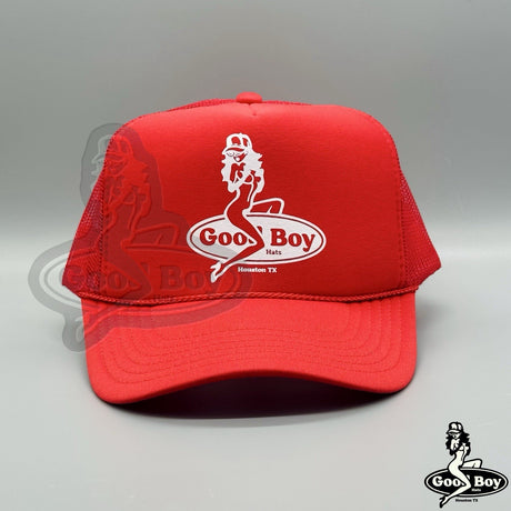 Mudflap Babe Hat Vintage Red Trucker Rope Cap Western Cowgirl Good Boy Hats