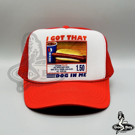 Costco Hat “I Got That Dog In Me” Trucker Rope Snapback Cap Hot Dog Funny