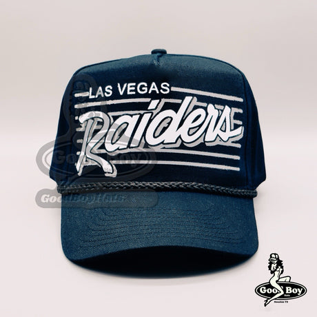 Oakland Las Vegas Raiders Trucker Hat Rope Cap Retro NFL Football Silver & Black