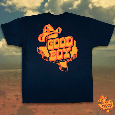 Texas Cowboy Good Boy Hats T-Shirt Black Vintage Retro Western Style Tee
