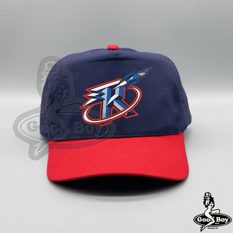 Houston Rockets Hat Vintage NBA Basketball Retro Red/Navy Strapback Cap 90s