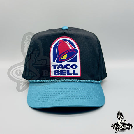 Taco Bell Hat Vintage Retro 2-Tone Black Teal Trucker Rope Snapback Cap 90s