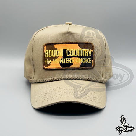 Rough Country The Hunters Choice Hat Vintage Khaki Camo Trucker Rope Cap