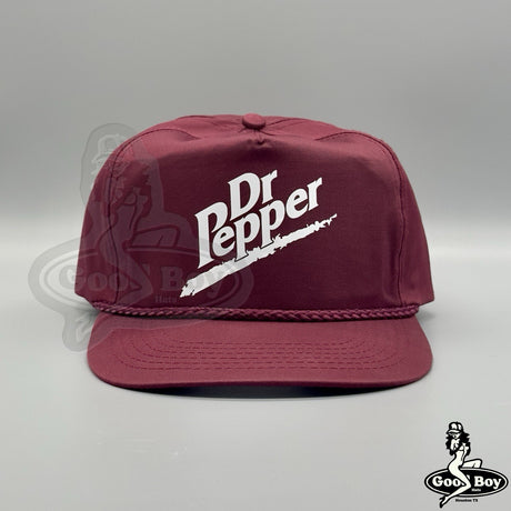 Dr Pepper Hat Vintage Trucker Rope Hat Cap Retro Maroon Snapback 90s Dr.Pepper