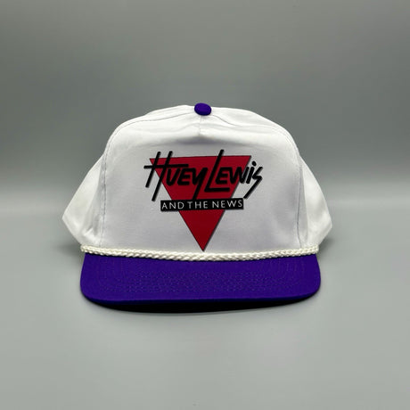 Huey Lewis & The News Hat Purple Vintage Retro Trucker Rope Cap Rock 80s 90s