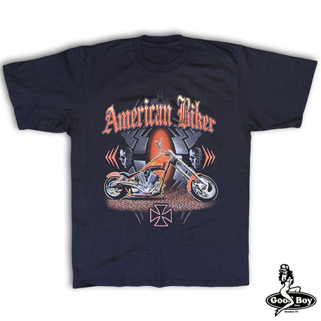 American Biker Harley-Davidson T-Shirt Size M Tee Flame Graphic NJ Custom Biker