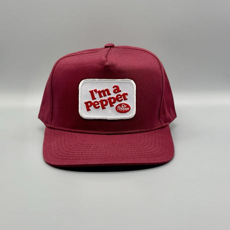 Dr Pepper Hat Vintage Trucker Cap Retro Maroon I’m A Pepper 80s 90s