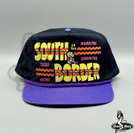 South of the Border Hat Vintage Retro Black Purple Trucker Rope Cap Restaurant