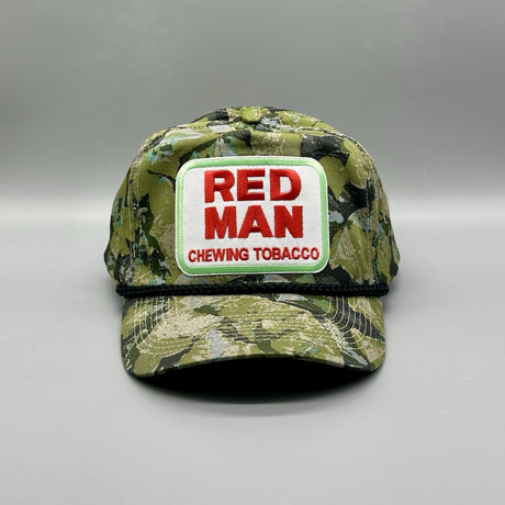 Red Man Chewing Tobacco Trucker Hat Vintage Retro Camo Snapback Cap 90s
