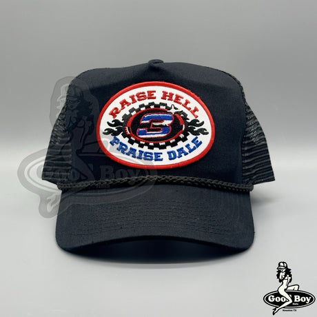 Raise Hell Praise Dale Hat Retro Black Trucker Mesh Rope Cap Dale Earnhardt