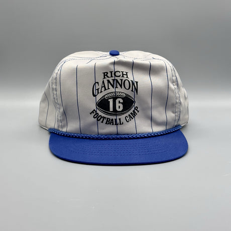 Vintage Rich Gannon Football Camp Trucker Hat Pinstripe Rope Cap San Sun 80s 90s