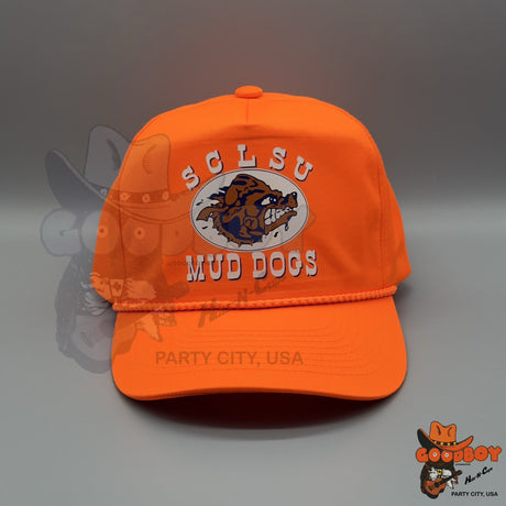 The Waterboy Mud Dogs Hat Vintage Orange Rope Trucker Cap Movie Promo Louisiana