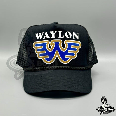 Waylon Jennings Trucker Hat Retro Rope Cap Black Outlaw  Country Western Wear