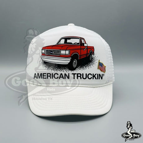 American Truckin’ Trucker Hat Ford F-150 Truck Vintage Rope Cap USA 4x4 Chevy