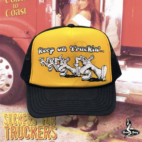 Keep on Truckin’ Hat Retro Mesh Trucker Rope Cap Snapback Robert Crumb Biker