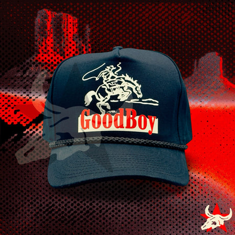 GoodBoy Hat Cowboy Country Western Retro Black SnapBack Rope Cap