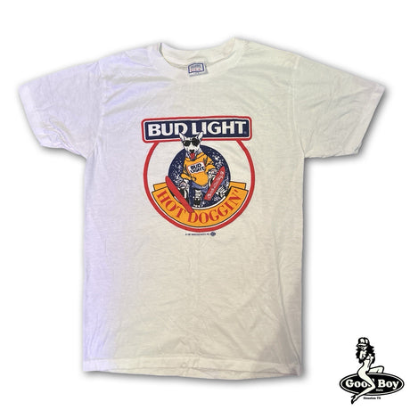 Vintage 1987 Bud Light Spuds Mackenzie Hot Doggin T-Shirt