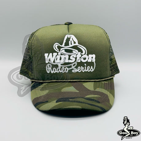 Winston Rodeo Series Trucker Hat Camo Mesh Rope Cap Western Wear